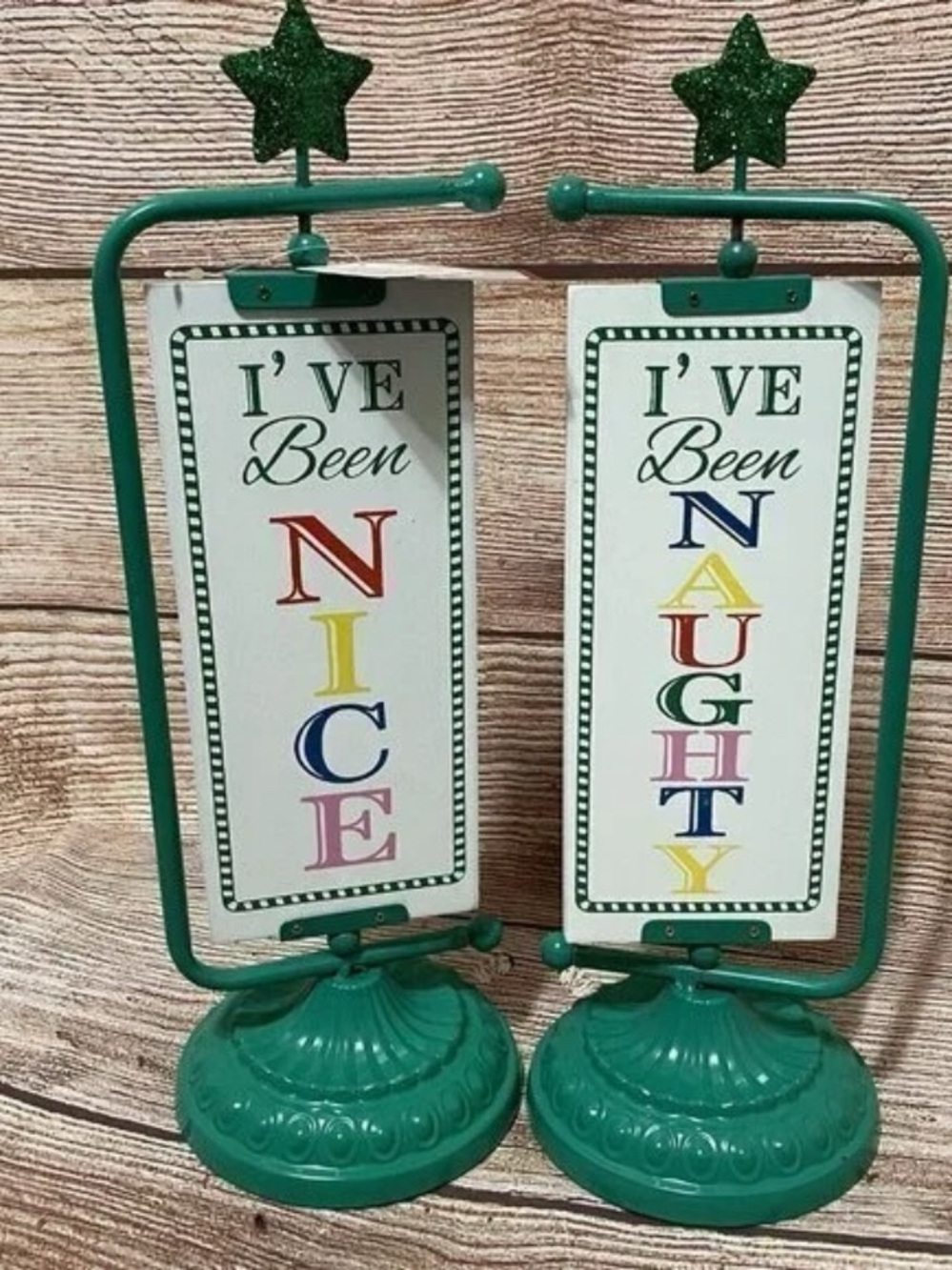 Green 'I've Been Nice' Tabletop Sign - Home Accents